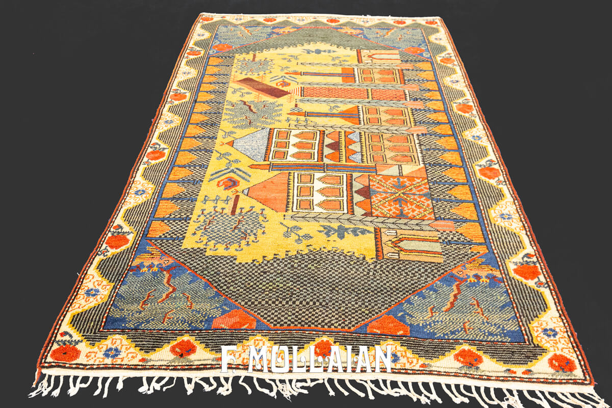 Rare Rug Figurative Kurdish Persian n°:672449